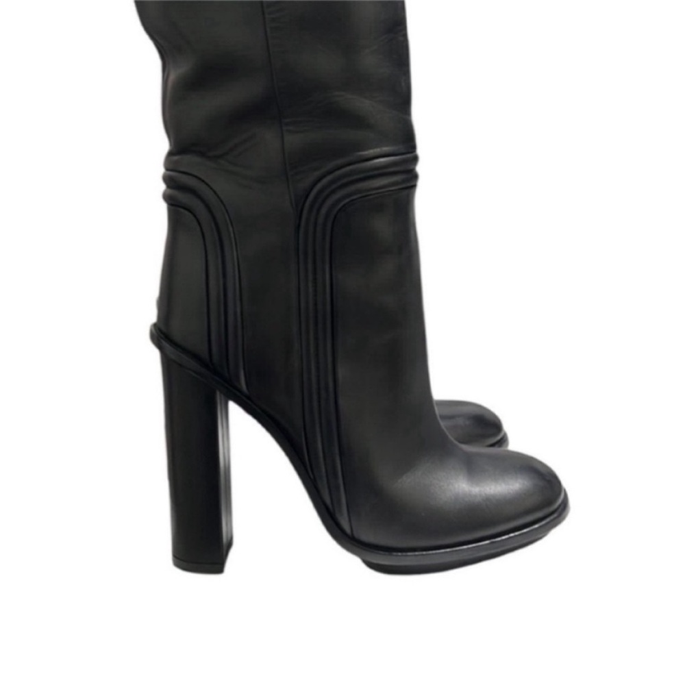 Gucci Black Leather Lifford Riding Boots Size 37.5 - Picture 3 of 11